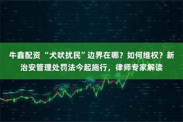 牛鑫配资 “犬吠扰民”边界在哪？如何维权？新治安管理处罚法今起施行，律师专家解读